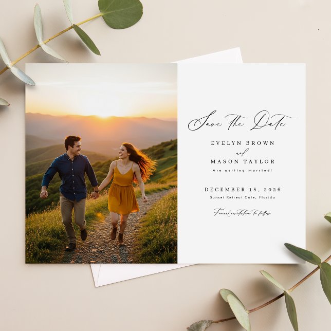 Reserve A Data Código QR de casamento com foto simples e moderno (Criador carregado)