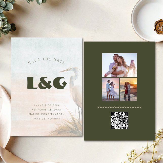 Reserve A Data Código QR de Casamento da Garça Costeira para Salv (Criador carregado)