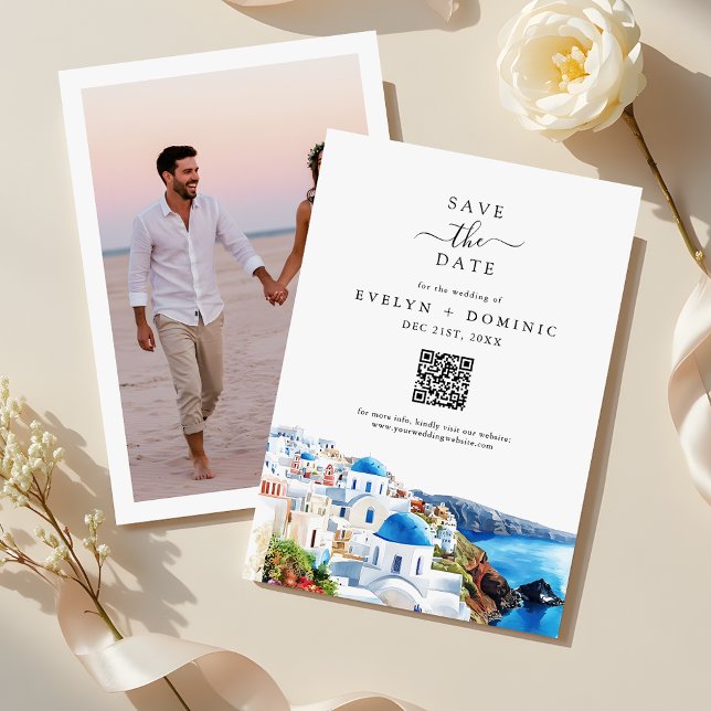 Reserve A Data Código QR de Casamento de Destino Moderno Foto (Criador carregado)
