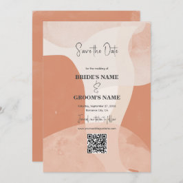 Reserve A Data Código QR de Casamento de Terracotta da Boêmia Mod