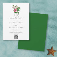 Código QR de Casamento de Verão de Hibiscus Tropic