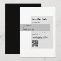 Código QR de Casamento Preto e Branco Moderno