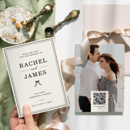Reserve A Data Código QR de Foto Arco de Casamento Minimalista Co