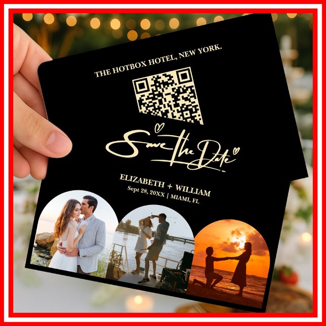 Reserve A Data Código QR de Foto de Casamento Amarelo Manteiga El (Criador carregado)