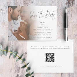 Reserve A Data Código QR de Foto de Script Moderno Casamento Salv