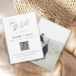 Reserve A Data Código QR de Foto Minimalista Moderna