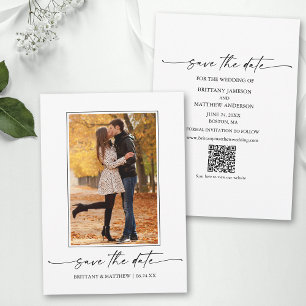 Reserve A Data Código QR de Fotografia do Casal de Script de Tint