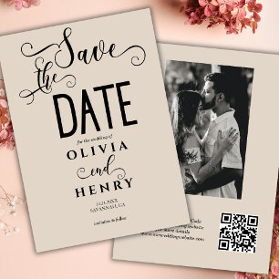 Reserve A Data Código QR de Fotografia do Script de Caligrafia Ro