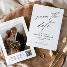 Código QR de letra elegante Foto de casamento