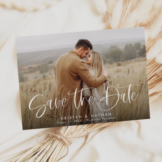 Reserve A Data Código QR de Script de Caligrafia Moderna Elegante (Criador carregado)