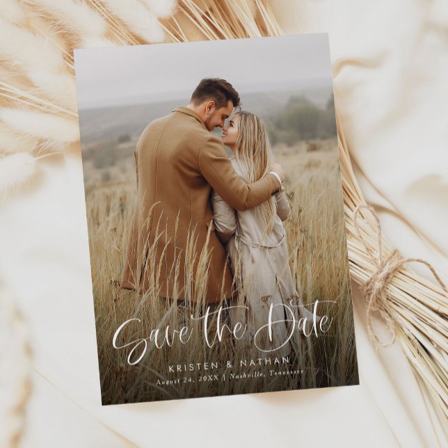 Reserve A Data Código QR de Script de Caligrafia Moderna Elegante (Criador carregado)