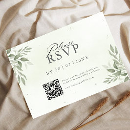 Reserve A Data Código QR de Vegetação de Sage Moderna para Salvar
