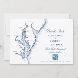 Reserve A Data Código QR do Marinho Elegante de Casamento de Rock
