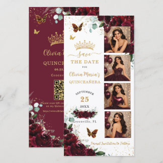 Reserve A Data Código QR do Quinceanera do Estande de Fotos Flora