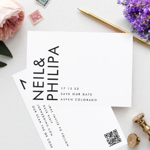 Reserve A Data Código QR Editável Ultra Moderno - Foto Preto