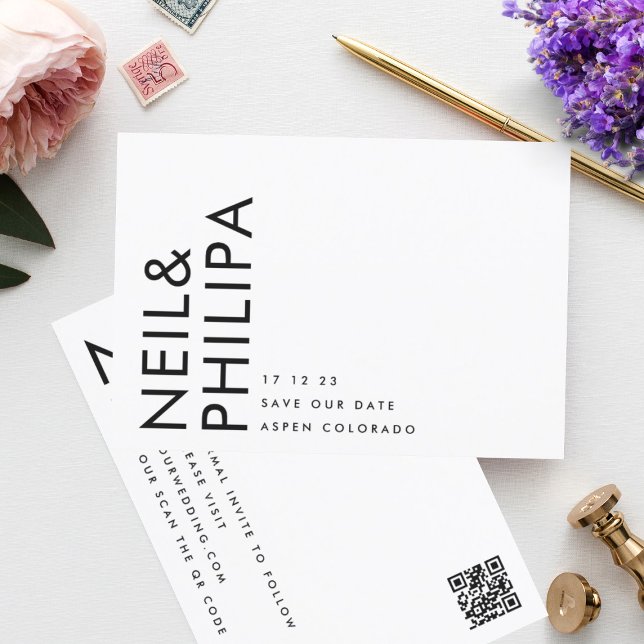 Reserve A Data Código QR Editável Ultra Moderno - Foto Preto (Criador carregado)