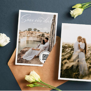 Reserve A Data Código QR Foto do Site de Casamento Salva a Data