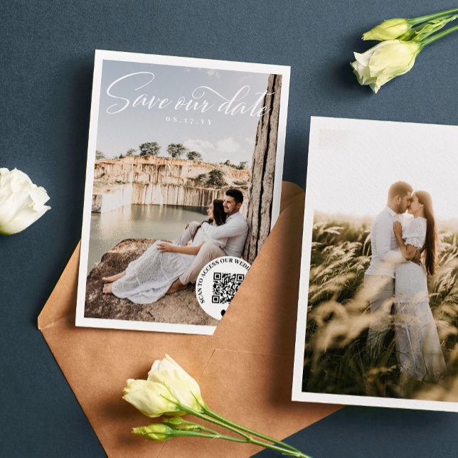 Reserve A Data Código QR Foto do Site de Casamento Salva a Data (Criador carregado)