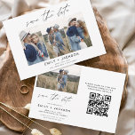 Reserve A Data Código QR Moderno Salvar Data 4 Elegante de Foto<br><div class="desc">Paisagem Moderna e Elegante Horizontal Quatro (4) Código QR de Foto Salve o Magnete de Casamento de Data com tipografia de script com letra de mão. O ímã para salvar o convite de data inclui tipografia de script e chic e design simples para a qual você pode adicionar sua fotografia...</div>