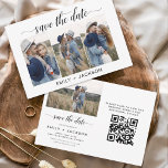 Reserve A Data Código QR Moderno Salvar Data 4 Elegante de Foto<br><div class="desc">Paisagem Moderna e Elegante Horizontal Quatro (4) Código QR de Foto Salve o Magnete de Casamento de Data com tipografia de script com letra de mão. O ímã para salvar o convite de data inclui tipografia de script e chic e design simples para a qual você pode adicionar sua fotografia...</div>