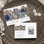 Reserve A Data Código QR Moderno Salvar Data 4 Elegante de Foto<br><div class="desc">Paisagem Moderna e Elegante Horizontal Quatro (4) Código QR de Foto Salve o Magnete de Casamento de Data com tipografia de script com letra de mão. O ímã para salvar o convite de data inclui tipografia de script e chic e design simples para a qual você pode adicionar sua fotografia...</div>