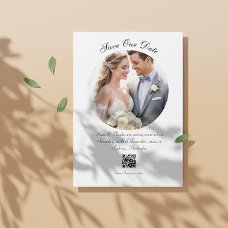 Reserve A Data Código QR personalizado de foto moderna Salvar a D