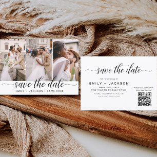 Reserve A Data Código QR - Salve a data da foto moderna Elegante