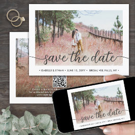 Reserve A Data Código QR Simples Casamento Foto Rascunho 2