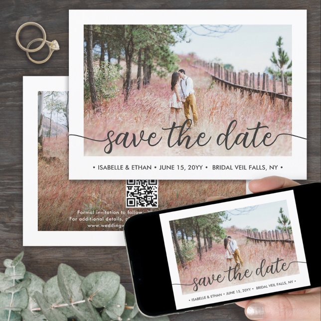 Reserve A Data Código QR Simples Casamento Foto Rascunho 2 (Criador carregado)