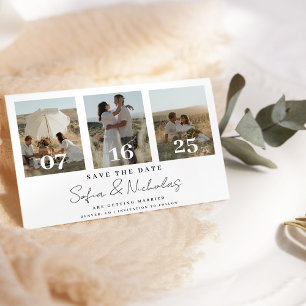 Reserve A Data Colagem de Casamento de Script Moderno