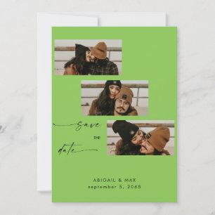 Reserve A Data Colagem de Foto Verde Lima Casamento Save the Date