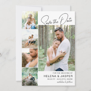 Reserve A Data Colagem de Fotografias Simples e Branco 5