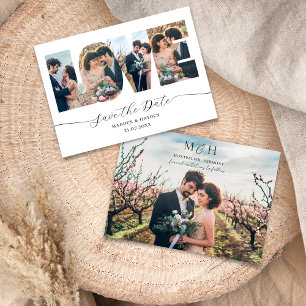 Reserve A Data Colagem de Fotos Moderna Save the Date Cartas de A