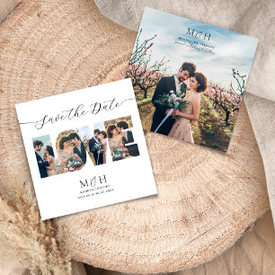 Reserve A Data Colagem de Fotos Moderna Save the Date Cartas de A