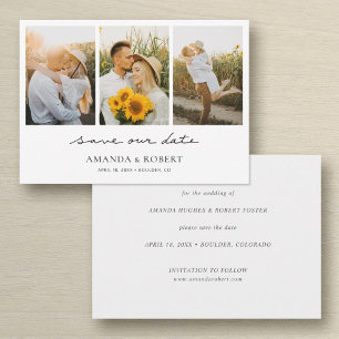 Reserve A Data Colagem de Fotos Múltipla Moderna Simples Salve a 