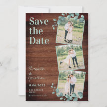 Colagem de Fotos Rustic Wood Eucalyptus Greenery
