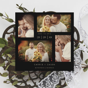 Reserve A Data Colagem de Quatro Fotos Modernas Minimalistas