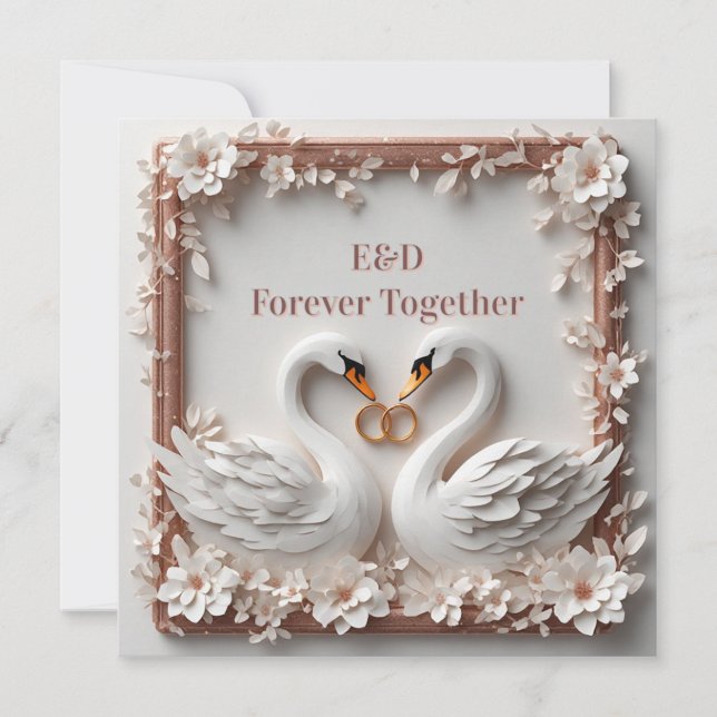 Reserve A Data 🕊️ Coleção Casamento Floral Coração de Cisne 🕊️ (Frente)