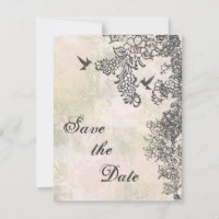 Colibri Floral Salvar a Data Aviso de Casamento