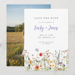 Reserve A Data Colorful Floral Wedding Photo Save The Date