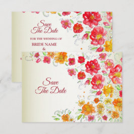 Reserve A Data Colorful Red Yellow Pink Garden Floral Wedding