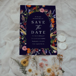 Reserve A Data Coloridas Flores Silvestres Aquarela Casamento Azu