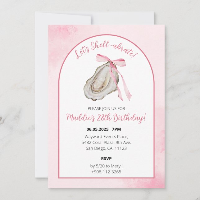 Reserve A Data Coluna de Ostra de Coqueta Rosa-Ebrada de Shell de (Frente)