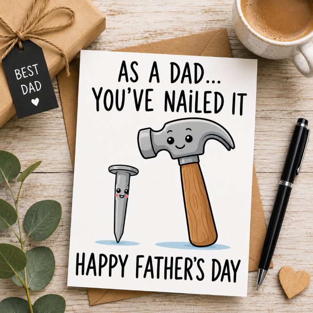Reserve A Data Como Pai, Você Acertou Em Cheio. Feliz Dia dos Pai (🔨 The Dad Joke Card He’ll Actually Love!)