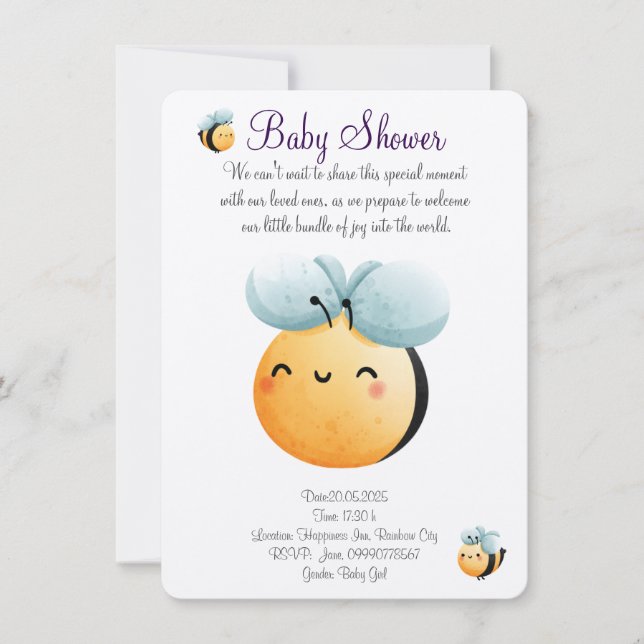 Reserve A Data Concurso de abelha de aquarela (Frente)