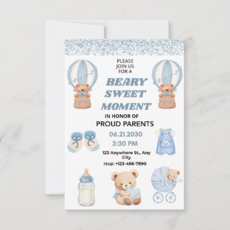 RESERVE A DATA CONFETTI ,BEARY SWEET 3.5" X5" BOY SAVE THE