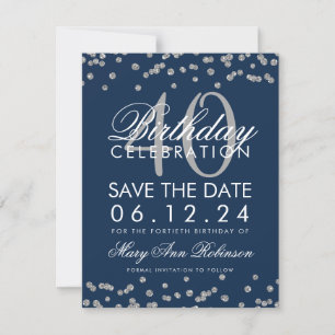 Reserve A Data Confetti de Data de Salvamento do aniversário de 4