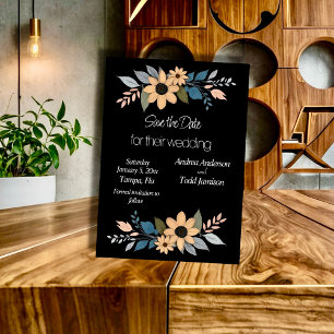 Reserve A Data Contraste de Sunflower casamento preto