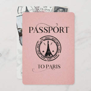 Reserve A Data Convidado do Partido Passaporte de Paris Rosa