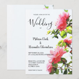 Reserve A Data Convidado para casamento de rosas rosa-rosa com el